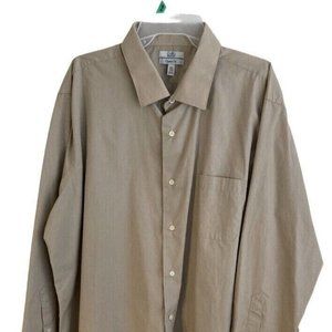 Croft & Barrow Classic Fit Mens Shirt XXL Long Sleeve Beige